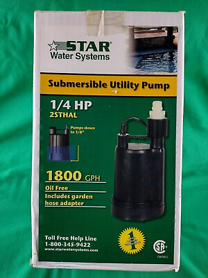 #ad Star Water Systems Submersible Utility Pump 1600 GPH 1 4 HP Model # 2STHAL $64.95