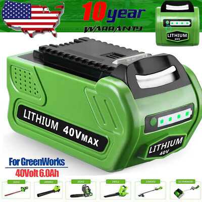 #ad 40V 6.0Ah For Greenworks G MAX 40 Volt Lithium Battery 29472 29462 29252 20202 A $40.98