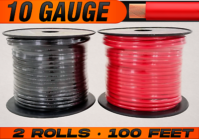10 Gauge Primary Wire Remote Cable Red amp; Black CCA 2 Rolls 100 Feet Each #ad $27.95