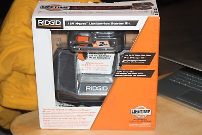 #ad RIDGID TOOL COMPANY AC848695 18V Hyper Lithium Ion Starter Kit open box $50.00