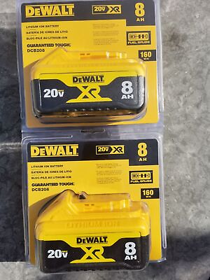 #ad 2pcs DeWalt DCB208 20V MAX XR 8.0 AH Compact Lithium Ion Power Tool Battery H3 $118.99