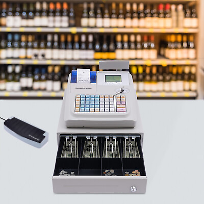 #ad Electronic Cash Register 48 Keys Cash Management System with Thermal Printer $221.55