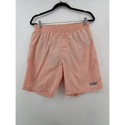 #ad Columbia Mens M Pull On Elastic Waist Outdoor Shorts Coral $21.00