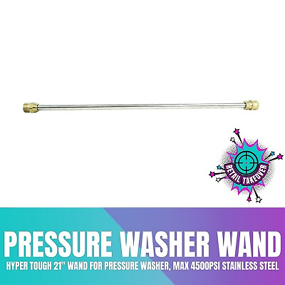 #ad Hyper Tough 21quot; Wand for Pressure Washer Max 4500PSI Stainless Steel $16.99