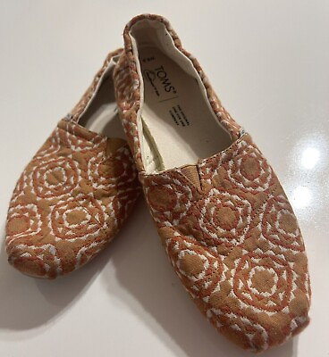 #ad TOMS Alpargata Lofar Flat Sunburst Blanket *Womens 8.5 * Spice Brown Woven Shoes $19.99