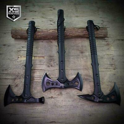 #ad 15quot; SURVIVAL BLACK TOMAHAWK THROWING AXE BATTLE Hatchet Hunting CAMPING Tactical $28.95
