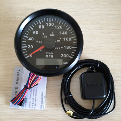 #ad 85mm Black GPS Speedometer 200MPH 300KMH Odometer for Car Truck Motor Marine UTV $73.59
