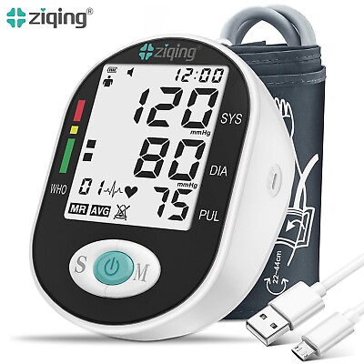 Digital Blood Pressure Monitor Upper Arm Heart Rate Machine BP Large Cuff #ad $19.99