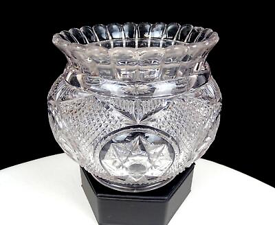 #ad EAPG CLEAR PATTERN GLASS STAR amp; HOBSTAR DIAMOND POINT 4 1 8quot; BOWL 1850 1910 $27.47