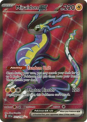 #ad Pokemon Miraidon ex 227 198 Base Set Scarlet amp; Violet Ultra Rare Full Art NM $4.95