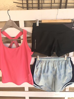 #ad Womens lot of Workout yoga gym Nike Top Shorts Size Medium $20.00