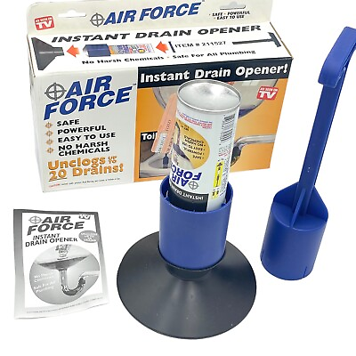 #ad Air Force Instant Drain Opener Unclogs up to 20 Drains Air Pressure Plunger $17.50
