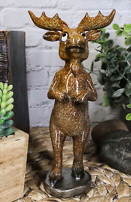 #ad Rustic Western Whimsical Innocent Bull Moose Elk Deer Standing Figurine Decor $25.99