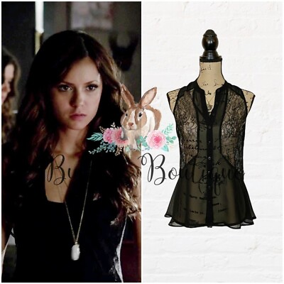 #ad Katherine Pierce Guess Lace Sleeveless Top The Vampire Diaries $95.00
