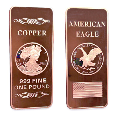 1 LB TROY OUNCE OZ .999 Pure Metal Walking Liberty Eagle Bar Gold Copper Silver $27.99
