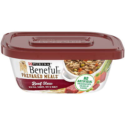 #ad Wet Dog Food High Protein Prepared Meals Soft Beef Stew 10 oz Tubs 8 Pack $16.00