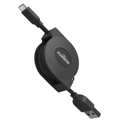 #ad Liquipel Powertek TYPE C Retractable Cable Fast Charge 3 Feet Black $10.39