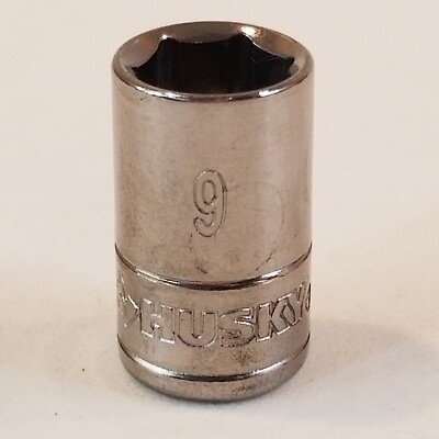 #ad Husky 9mm 6 Point 1 4quot; Drive Shallow Polished Chrome Socket $8.87