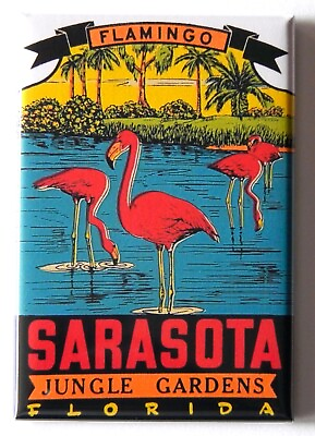 #ad Sarasota Florida FRIDGE MAGNET travel souvenir flamingo $7.49