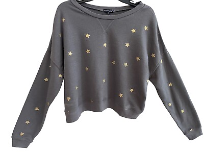 #ad Fifth Sun Stamped Star Sweatshirt Gray Womens L $10.00