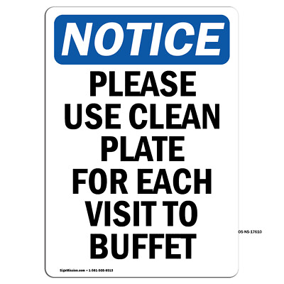#ad #ad Please Use Clean Plate For Each OSHA Notice Sign Metal Plastic Decal $40.99