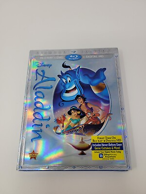 #ad Aladdin Blu ray DVD 2015 2 Disc Set Diamond Edition New Sealed $12.95