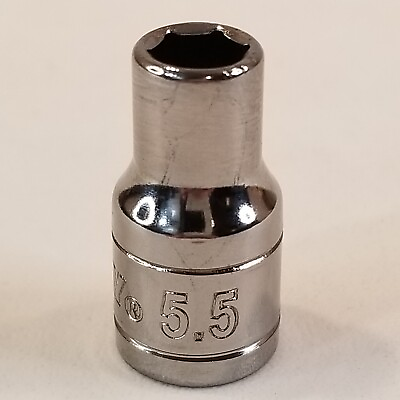 #ad Husky 5.5mm 6 Point 1 4quot; Drive Shallow Polished Chrome Socket $8.87