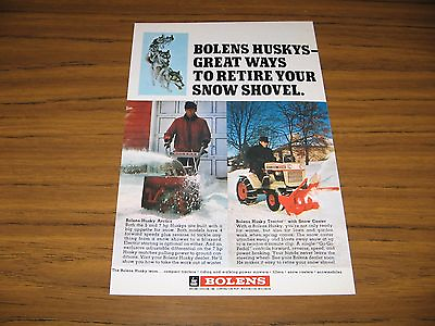 #ad 1969 Print Ad Bolens Husky Tractors with Snow Caster amp; Husky Arctic Snowthrower $10.23