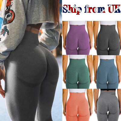 #ad Seamless Women High Waist Yoga Sport Pants Fitness Bum Lift Leggings Gym Trouser GBP 15.99