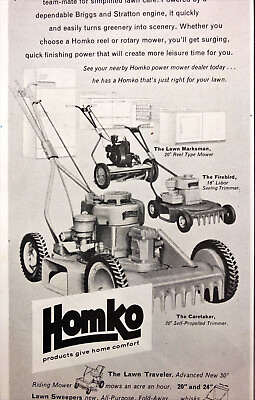 #ad 1955 Homko Power Lawn Mowers Vintage Print Ad $12.74