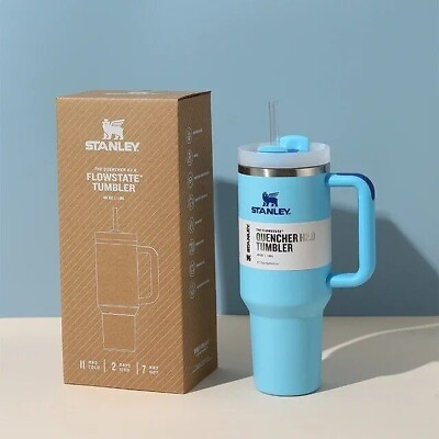 #ad NEW BLUE Stanley 40oz H2.0FlowState Stainless Steel Vacuum Insulated Tumbler $36.99