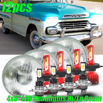 #ad For Chevy 3100 Truck 1958 1959 12pcs 5.75quot; Round LED Headlights high low beam $129.59
