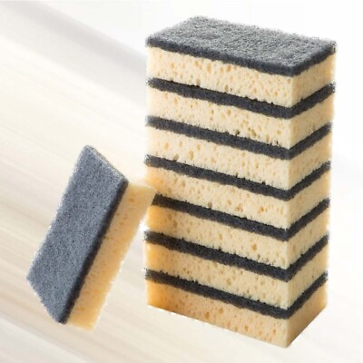 #ad 8 PCS Sponge for Cleaning Dish Washing Scrubber Heavy Duty Handle $7.55