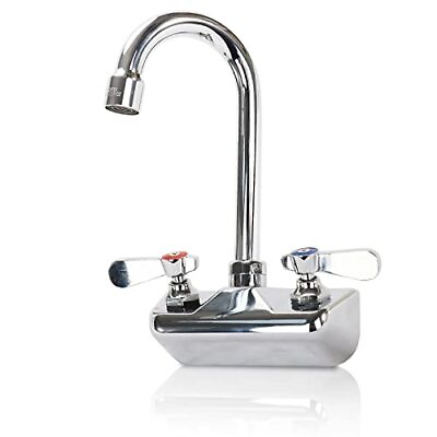 #ad 4 Inch Center Commercial Sink Faucet Wall Mount Kitchen Hand Sink Faucet $85.54