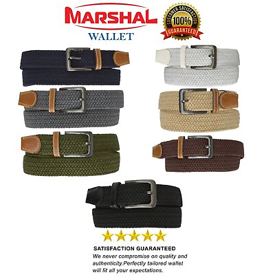 #ad #ad Marshal Wide Men#x27;s Elastic Stretch Belt metal Buckle Belt Casual Golf Belt $9.99