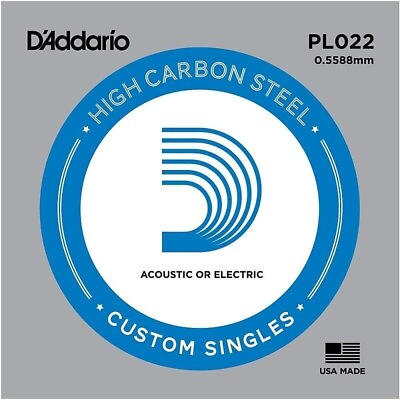 #ad .022 gauge Single Steel Electric or Acoustic Guitar String D#x27;Addario PL022 $2.95