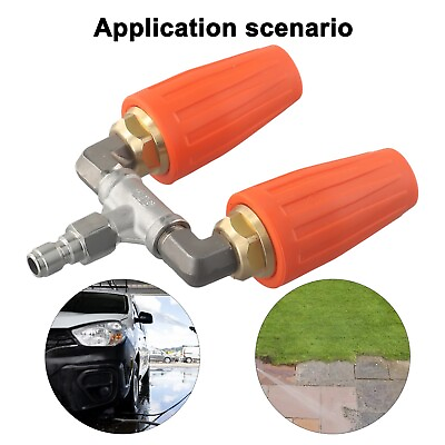 #ad 1x High Pressure Washer Rotating Dual Turbo Nozzle Spray Tip1 4quot; 4000PSI 4 6GP $52.04