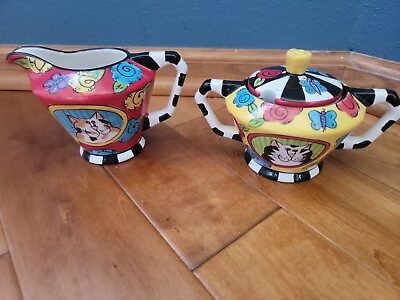 #ad #ad Catzilla Candice Reiter Ceramic Cats Sugar Bowl and Creamer Set $24.95