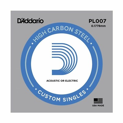 #ad 10 Pack D#x27;Addario .007 Gauge Plain Steel String for Electric or Acoustic Guitar $18.95