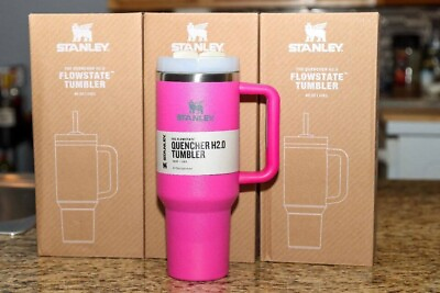 #ad Hot Pink Stanley Cup 40 oz Quencher H2.0 Stanley Tumbler 2024 Great Gift $39.00