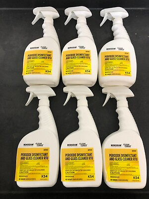 6 Peroxide Disinfectant amp; Glass Cleaner RTU w Sprayers Monogram Clean Force $34.99