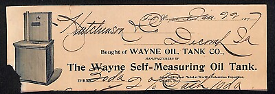 #ad Wayne Oil Tank Co. Fort Wayne IN Hutchinson Decorah IA* Cut 1898 Billhead $14.99