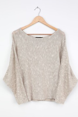 #ad Lulu’s Perfect Mix Heather Beige Dolman Sleeve Sweater Top Size Large $18.00