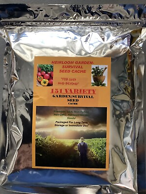 #ad 56000Seeds 151 Varieties Garden Emergency Survival Seed Cache $30 Herb Kit $189.99