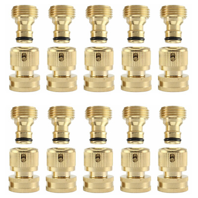#ad 2 4 6 Set 3 4quot; Garden Water Hose Quick Connector Solid Brass Female Male Fitting $8.99