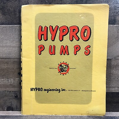 #ad Vintage HYPRO Pumps Dealer Catalog Sales Flyer Specs Book Printed In USA 1957 $29.95