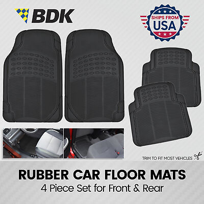 #ad Car Rubber Floor Mats All Weather 4 PC Set Trimmable Black Fits Subaru Models $20.99