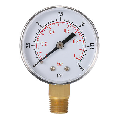 50mm 0 15psi 0 1bar Filter Pressure Dial Hydraulic Pressure Gauge C9B9 #ad #ad $8.77