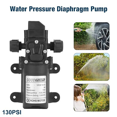 #ad 130PSI High Pressure RV Water Pump Diaphragm Self Priming Automatic Switch 12v $14.99