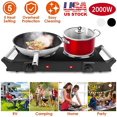 #ad 1000W 2000W Electric Single Dual Hot Burner Coil Outdoor Heating Hot Plane Stove $29.27